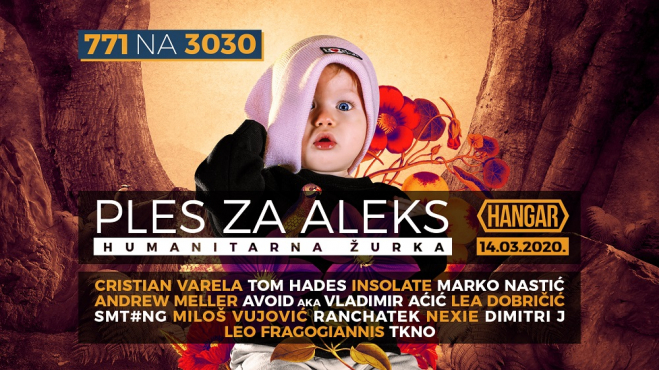 U subotu, 14. marta, Beograd pleše za Aleks, u Hangaru u Luci Beograd!