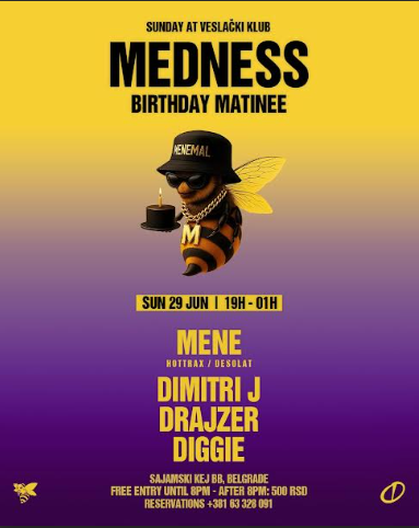  Medness slavi prvi rođendan – u nedelju na Veslačkom klubu uz specijalne goste Mene i Dimitri J-a!